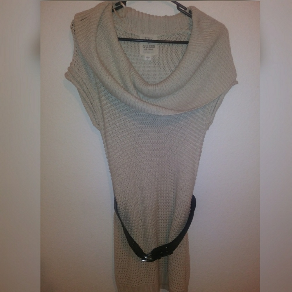 Guess Sweater Tunic With Double buckle Belt